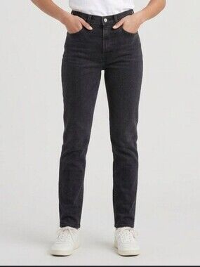 Vtg 90s Levi's 512 Jeans 7 Long (Fits 25x32) Slim Tapered Black Made USA 1996